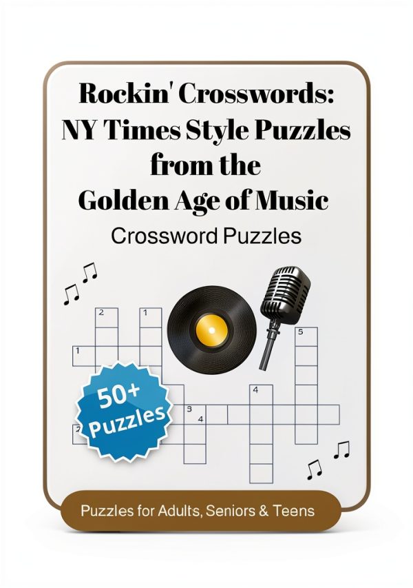 Crossword Puzzle Book for Travelers 120 Page Kindle by PuzzlePress-0